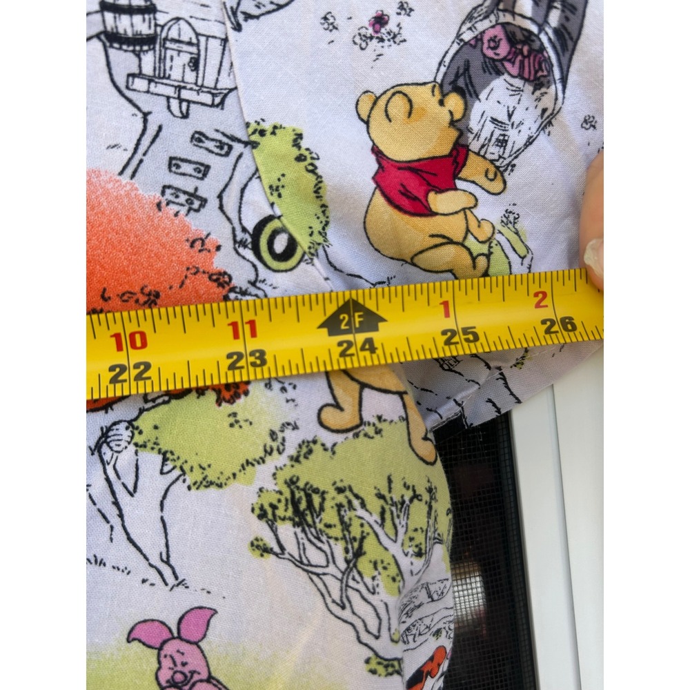 Disney Winnie the Pooh Hundred Acre Wood Scrub Top V-Neck Multicolor Large - Picture 5 of 7